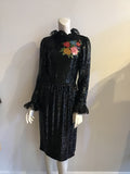vintage 1970s oscar de la renta black sequined cocktail dress
