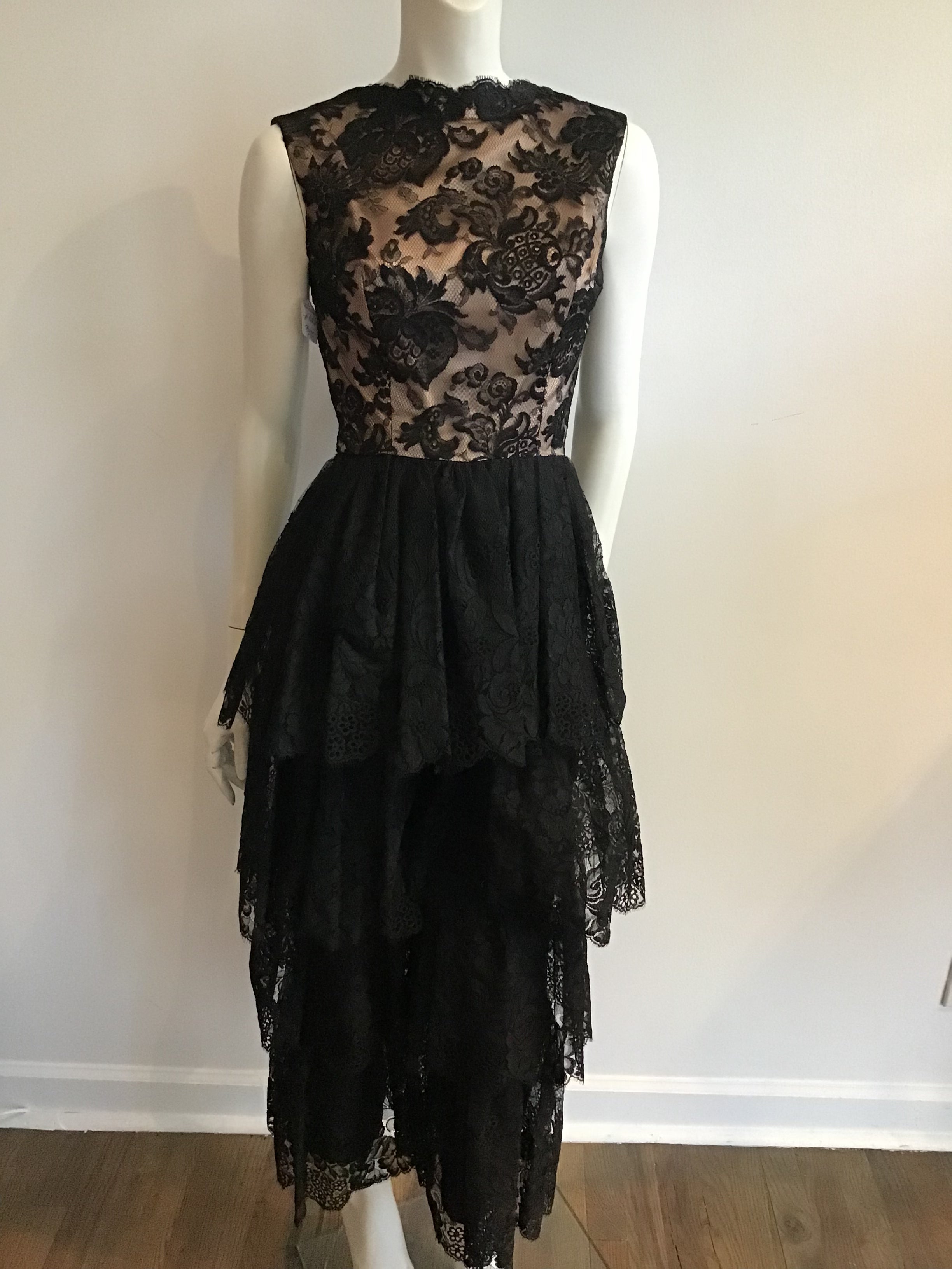 1960s Black Lace Evening Jumpsuit-3/4