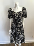1980s Mollie Parnis Black and white cocktail dress