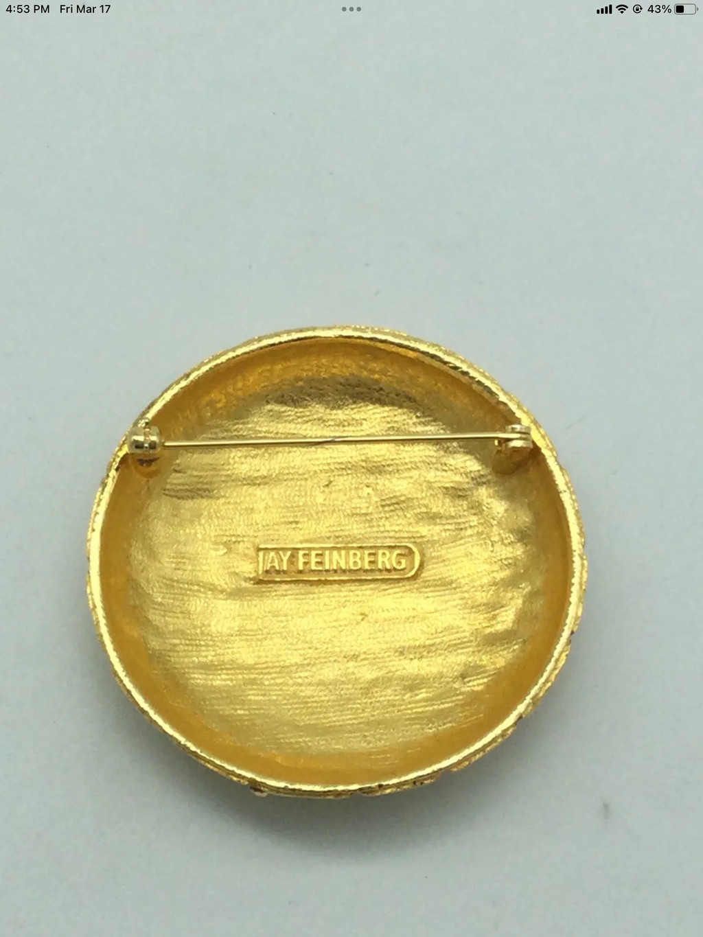 1980s Jay Feinberg  vintage gold Pin / Brooch
