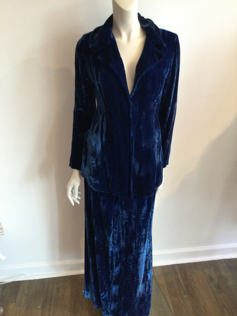 60s Velvet Skirt Suit