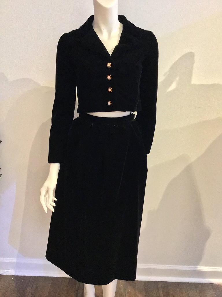 60s Velvet Skirt Suit