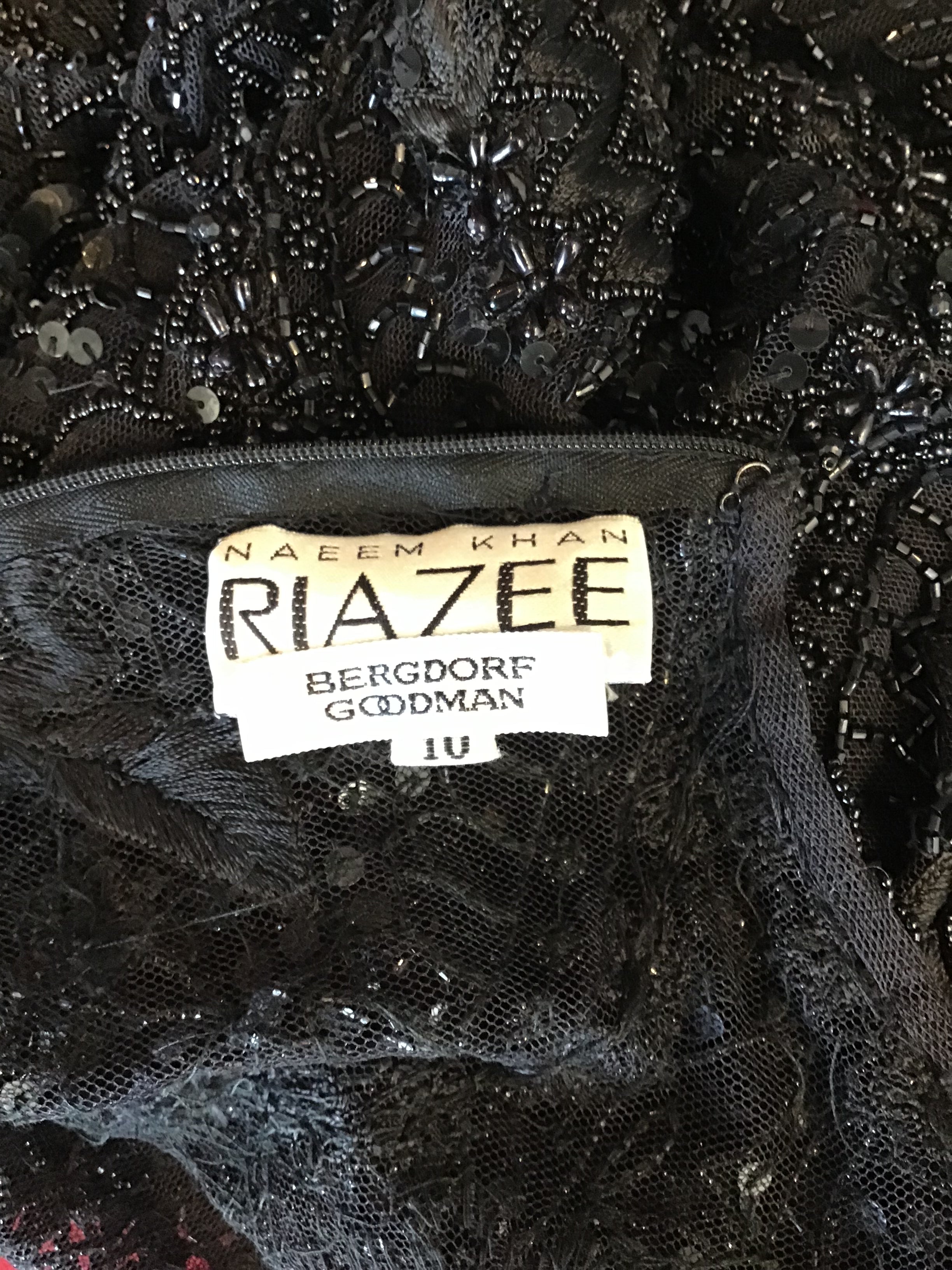 1980's Naeem Khan Silk Leopard Skirt and Black Beaded Top Ensemble-8