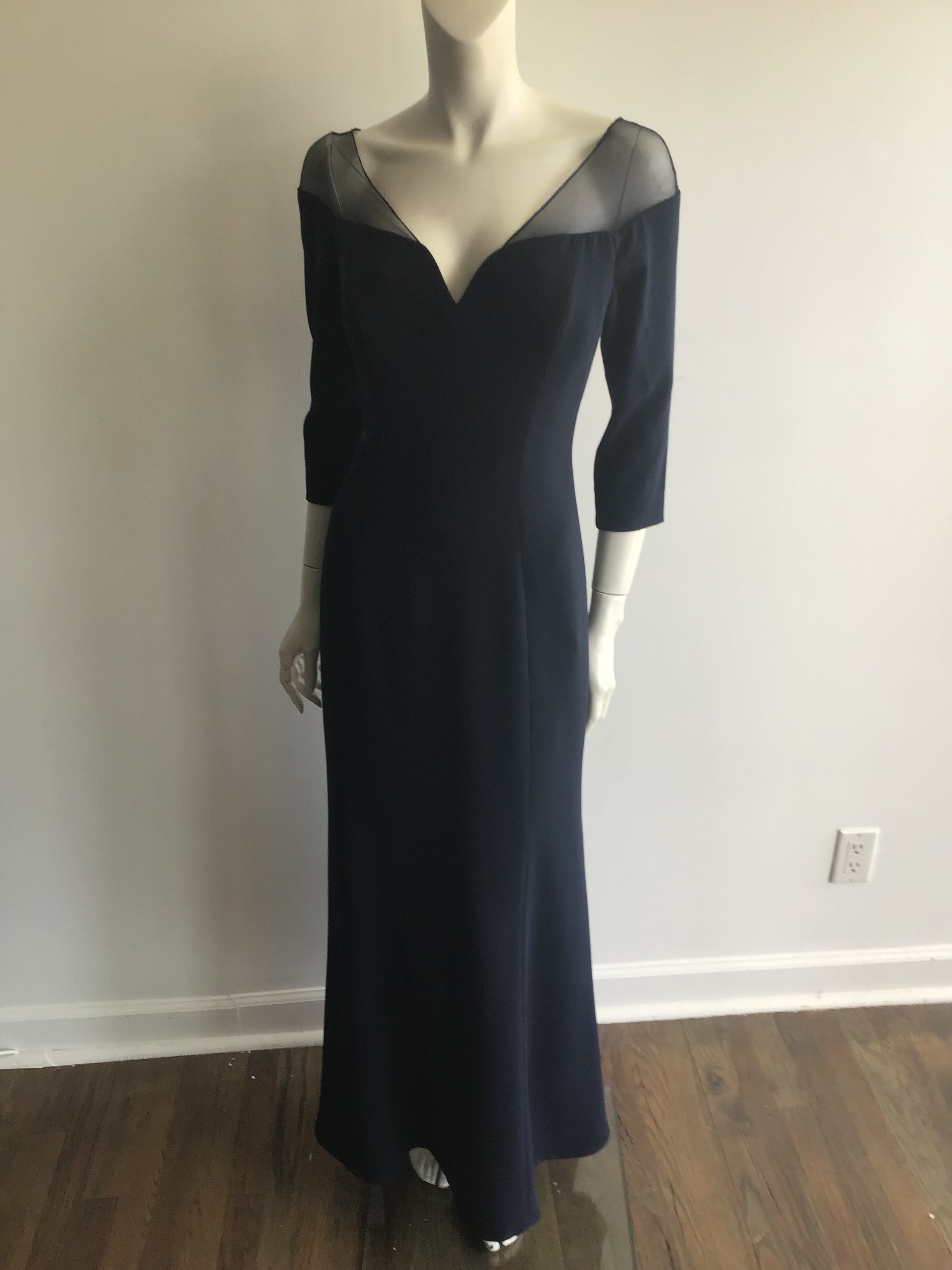 2000 Bagley Mischka Navy Evening Gown size 12