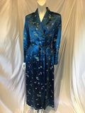 1950s Roayl blue and gold silk Satin Chinese Export robe-unworn