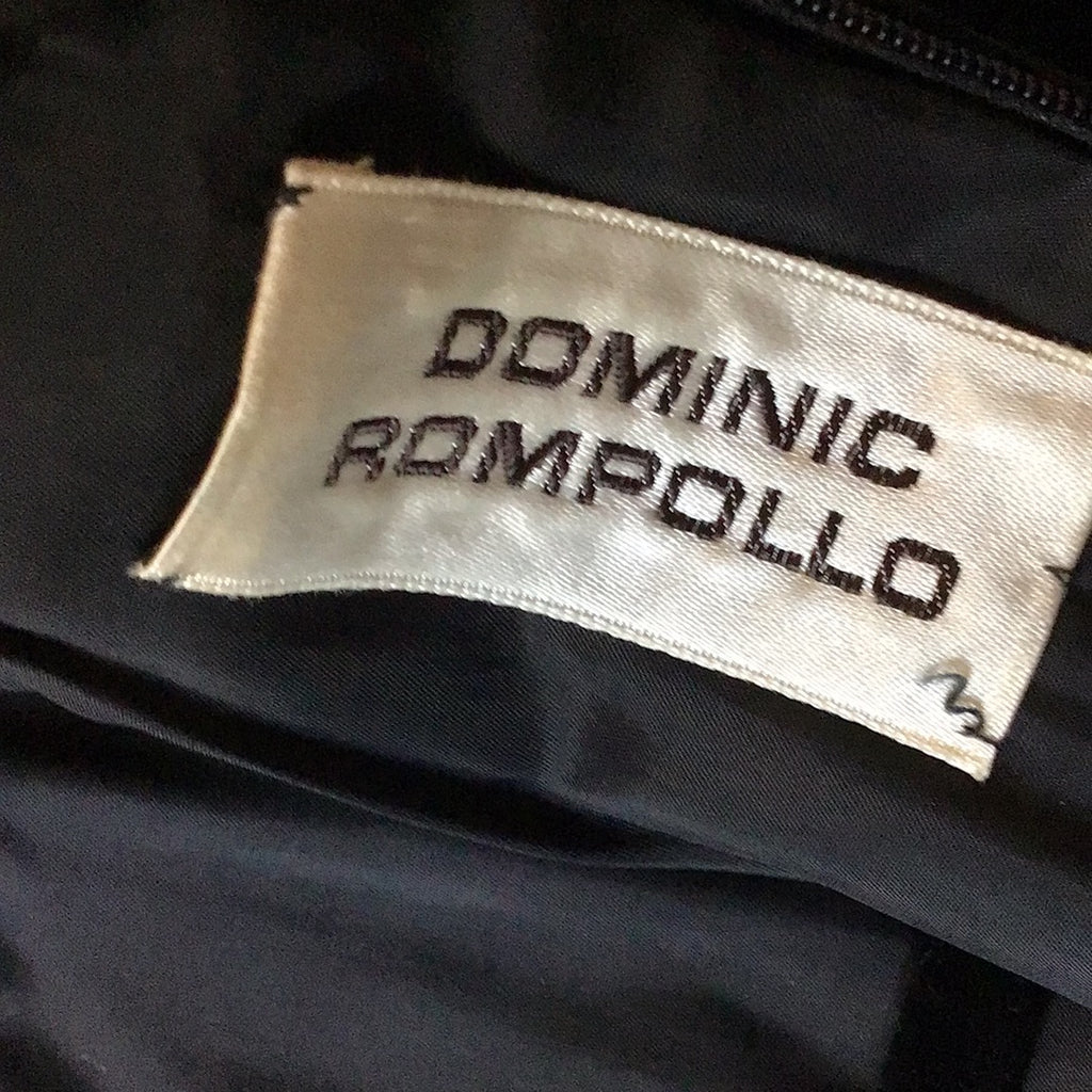 1960s Dominic Rompollo Black Velvet  Cocktail Dress-2/4