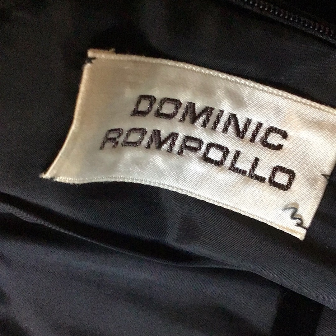 1960s Dominic Rompollo Black Velvet  Cocktail Dress-2/4