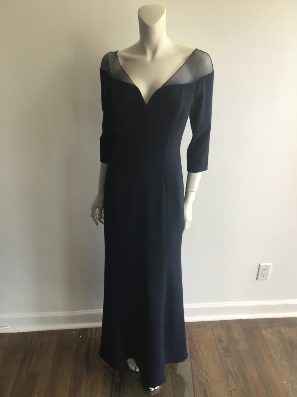 2000 Bagley Mischka Navy Evening Gown size 12