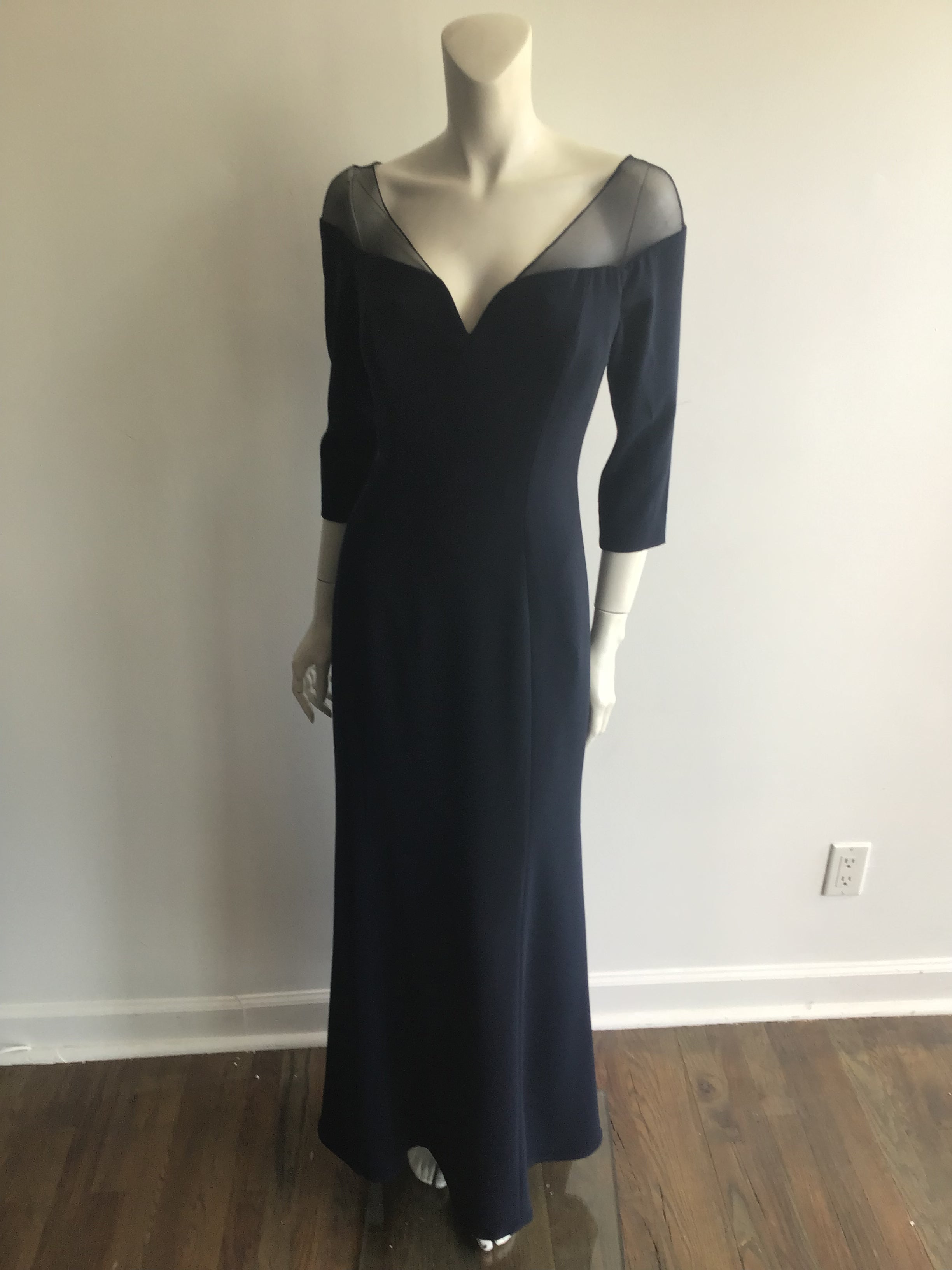 2000 Bagley Mischka Navy Evening Gown size 12