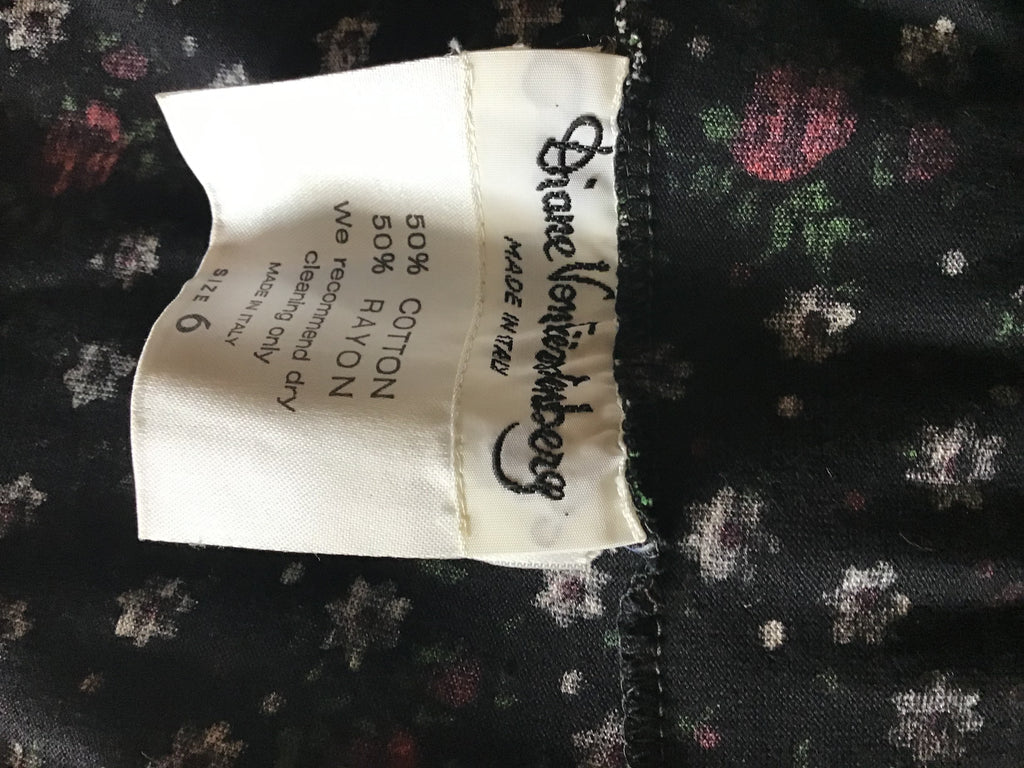 1970's Diane Von Fürstenberg Long Cotton/Rayon Floral Wrap Dress-6