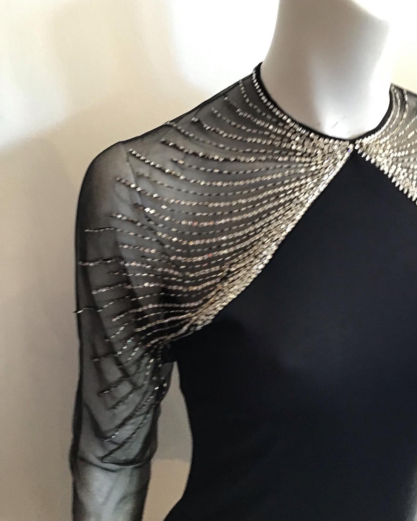 1970s Molly Parnis  beaded Evening Gown