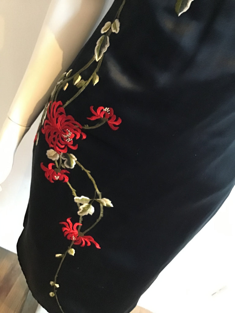 1950’s Cheongsam/Qipao with Red flower embroidery