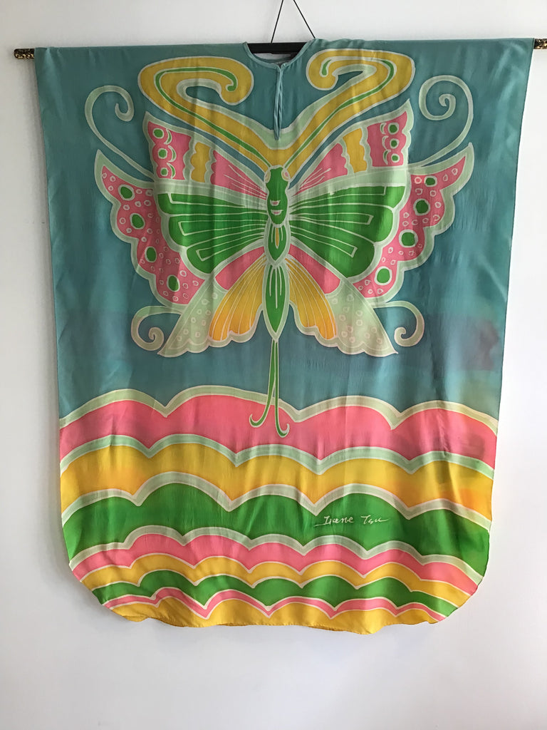 1980s Irene Tsu Hand Painted  Caftan