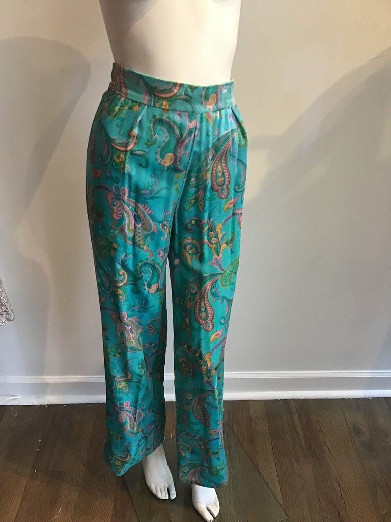 Aqua paiselyvelvet  printed velvet pants 1960s 