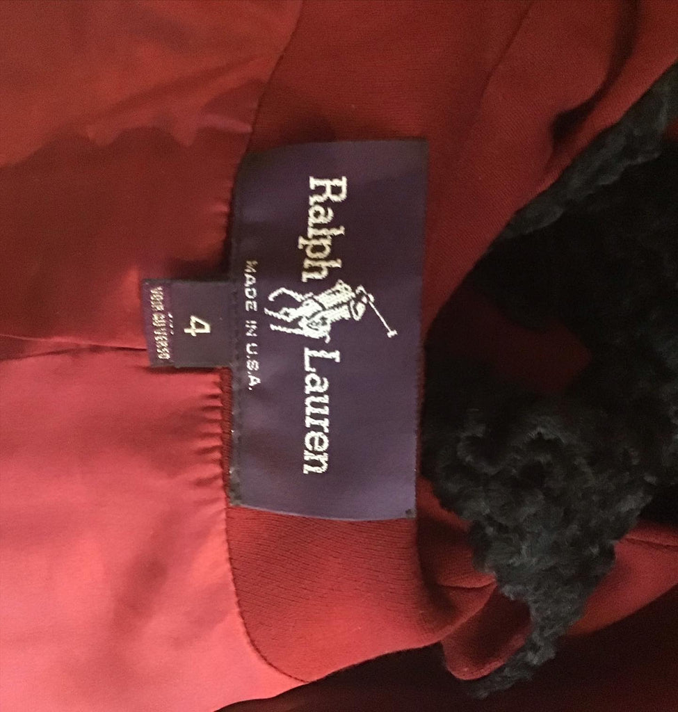 1990s Ralph Lauren Burgundy Wool Jacket/pants size 4