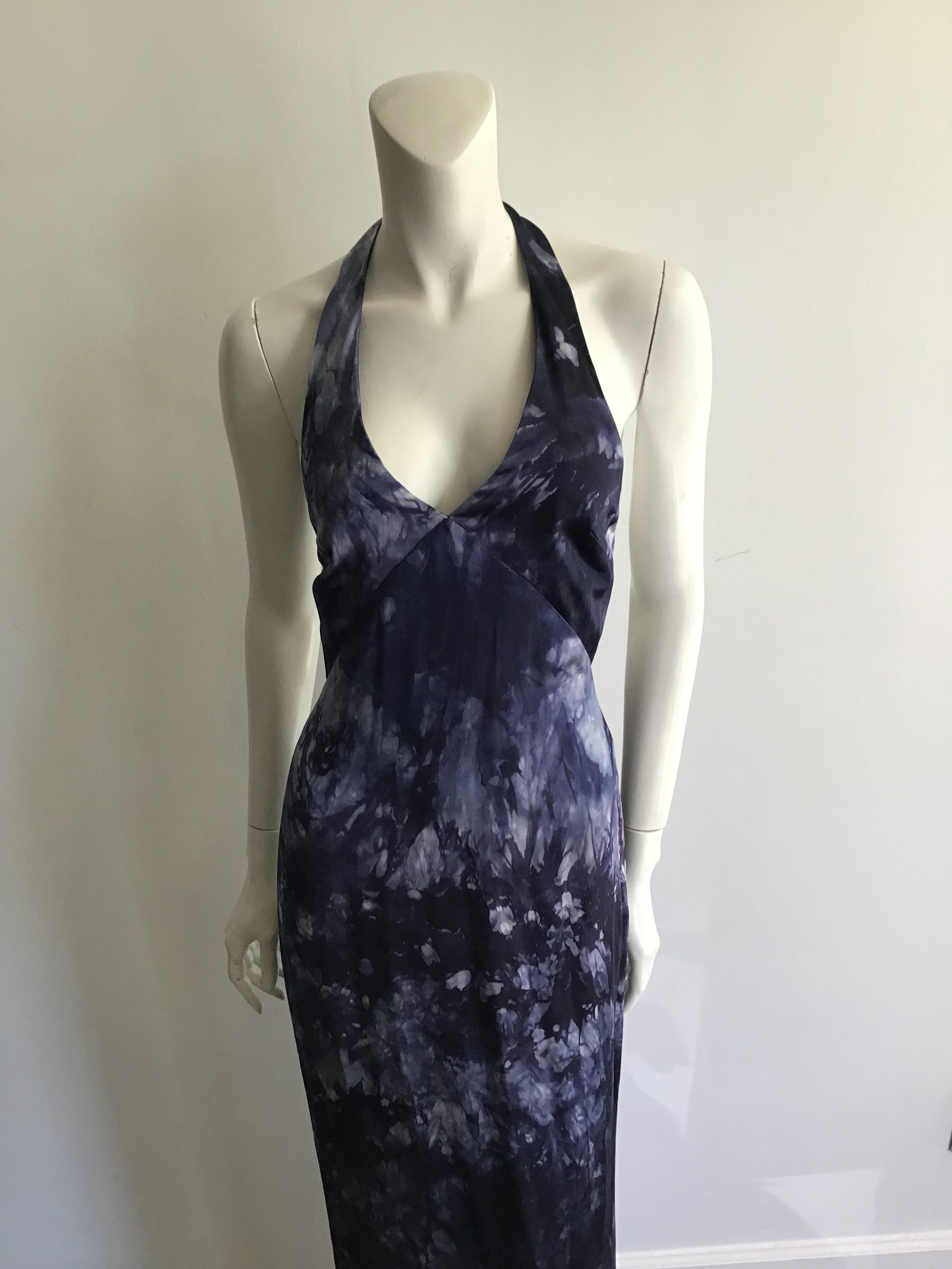 1990's Donna Haag Tye Dyed Silk Long  Maxi Dress-size 6/8