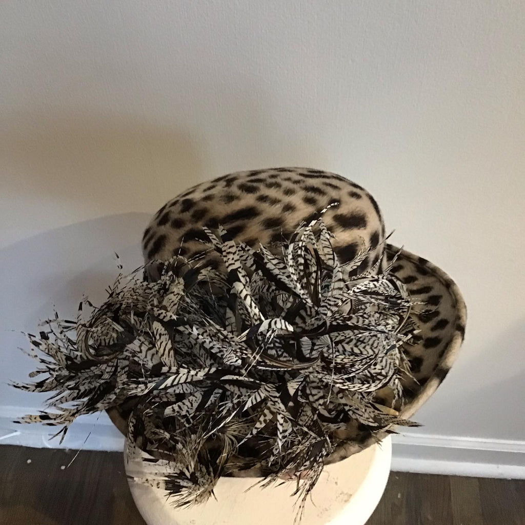 90s Phillip Tracy Leopard Print Hat