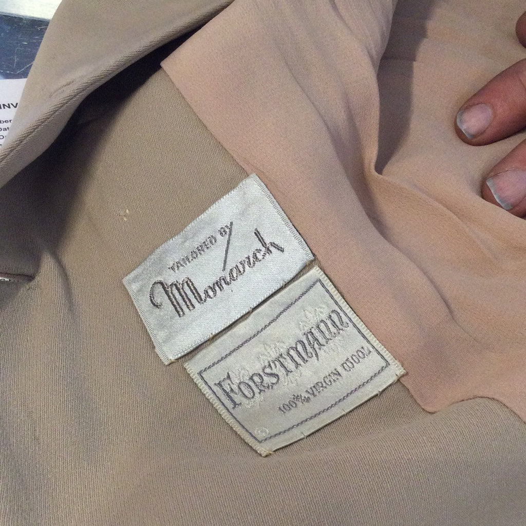 Vintage 1940s Tan Post War Forstman Wool Suit/blouse size 5