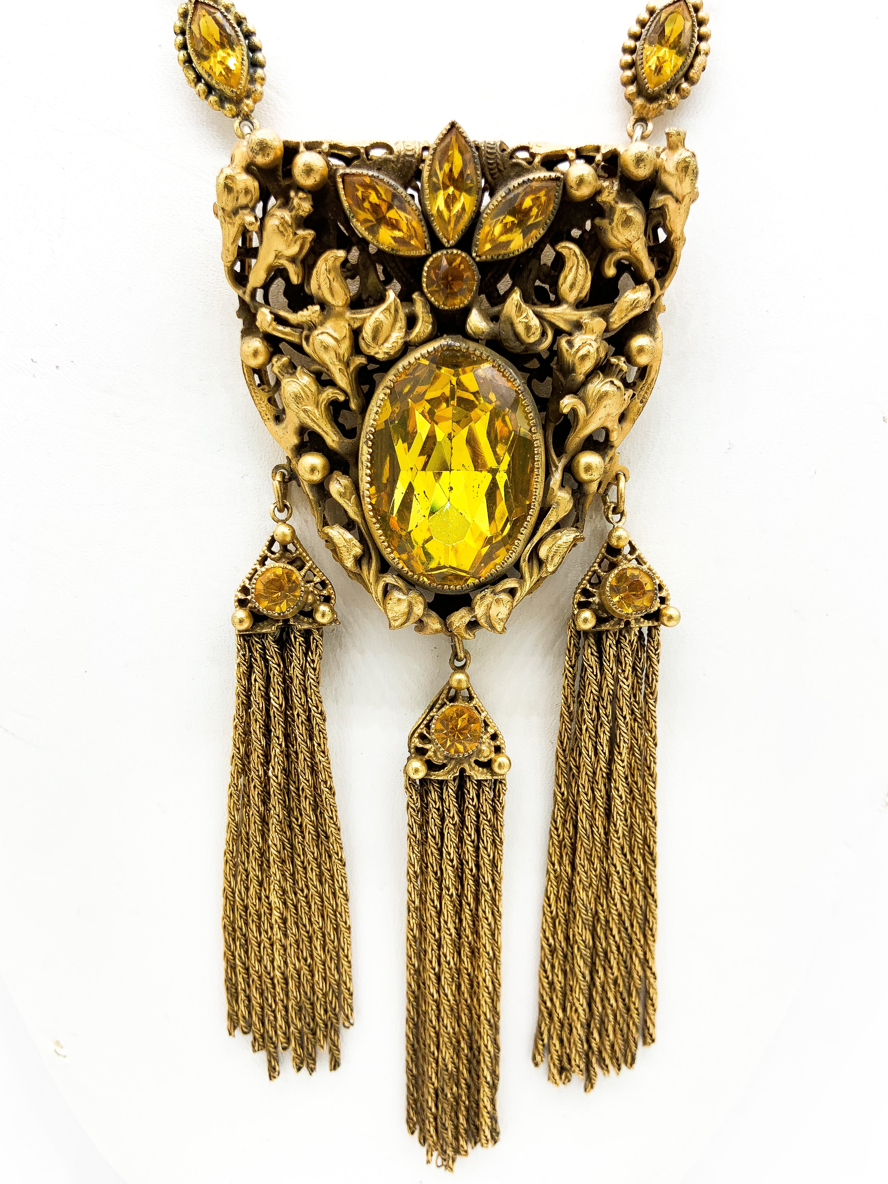 Vintage 30’s Gold Braided Statement Necklace