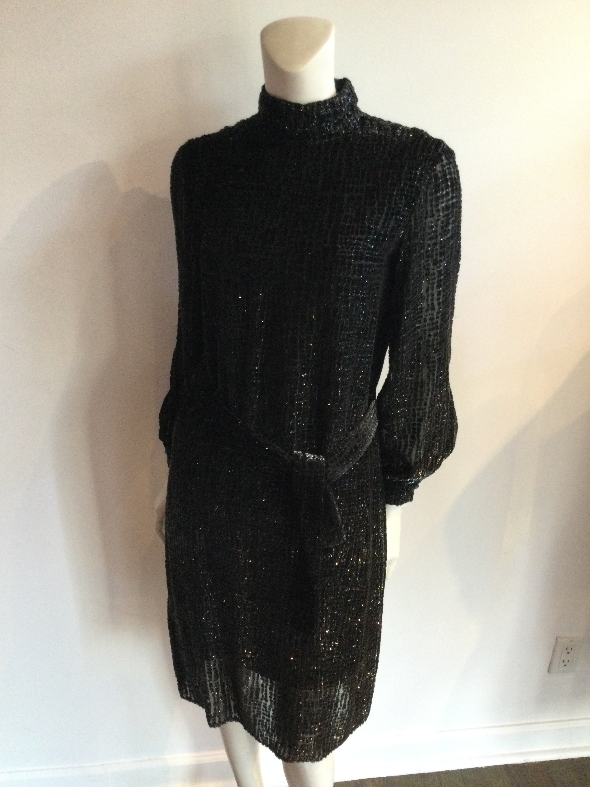 vintage 1960s Rudi Gernreich black flocked velvet cocktail dress 
