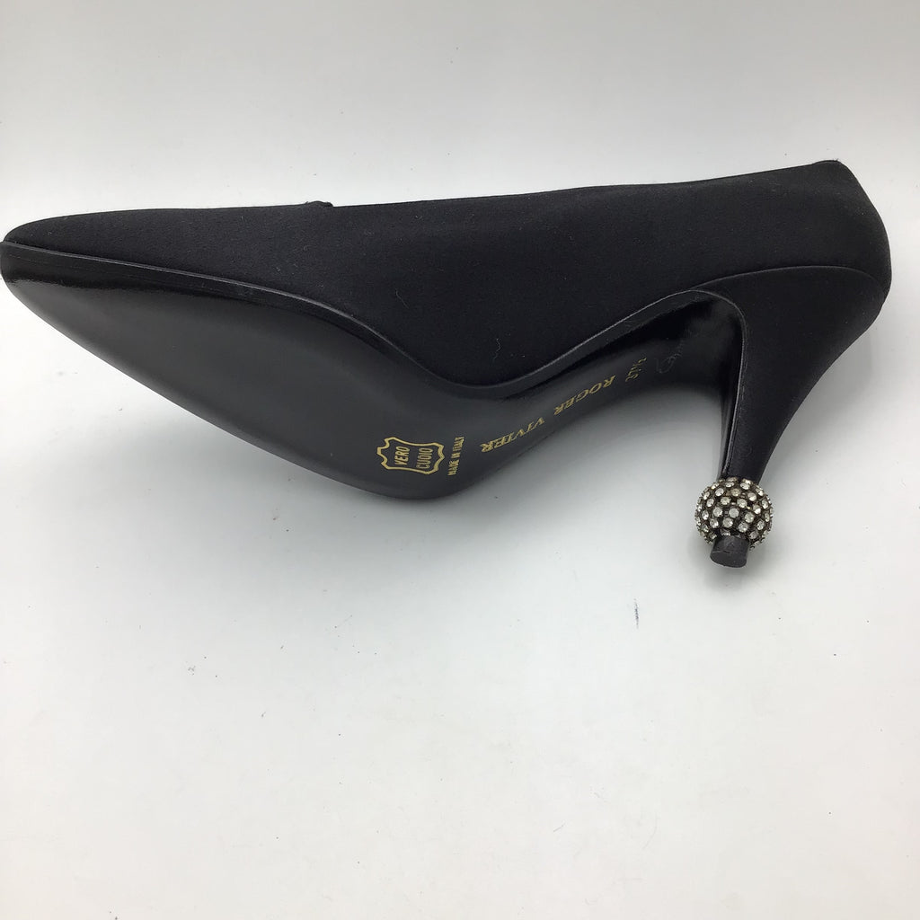 Roger Vivier 90s Black Rhinestone Heeled Pumps