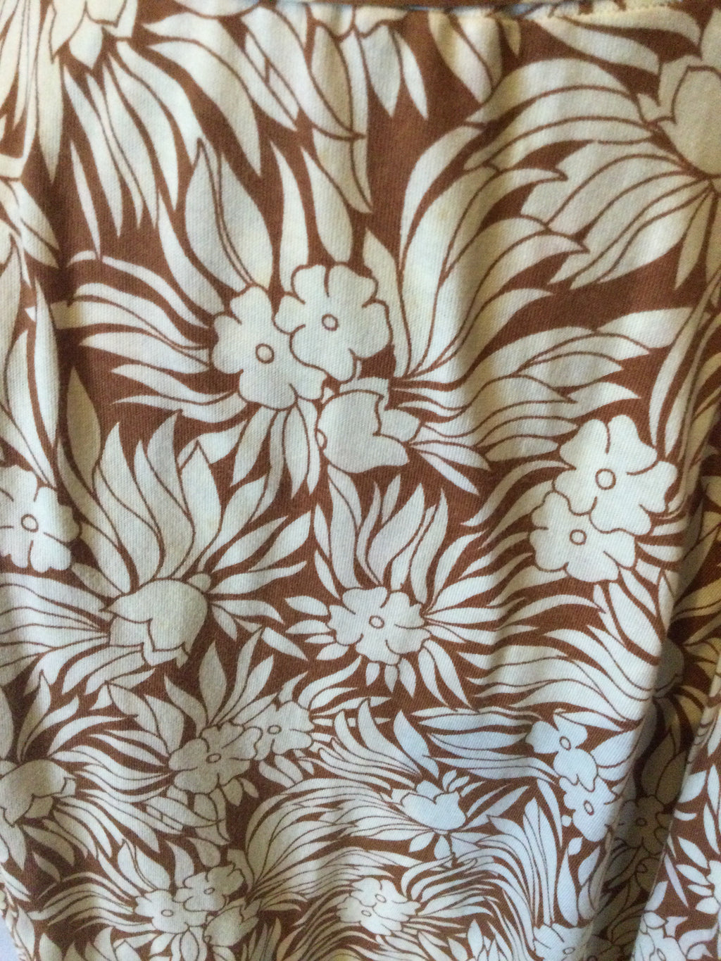 Diane Von Furstenberg 1970's Brown and Cream Cotton and Rayon Wrap Dress size 12
