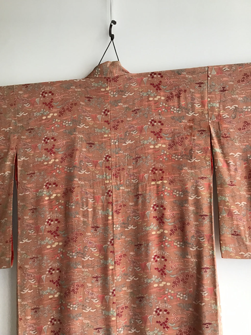 1920's Mauve Printed Japanese Kimono
