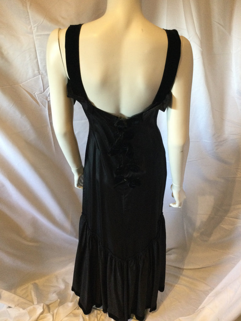 1930's Black Silk Taffetta Evening Gown size 4/5