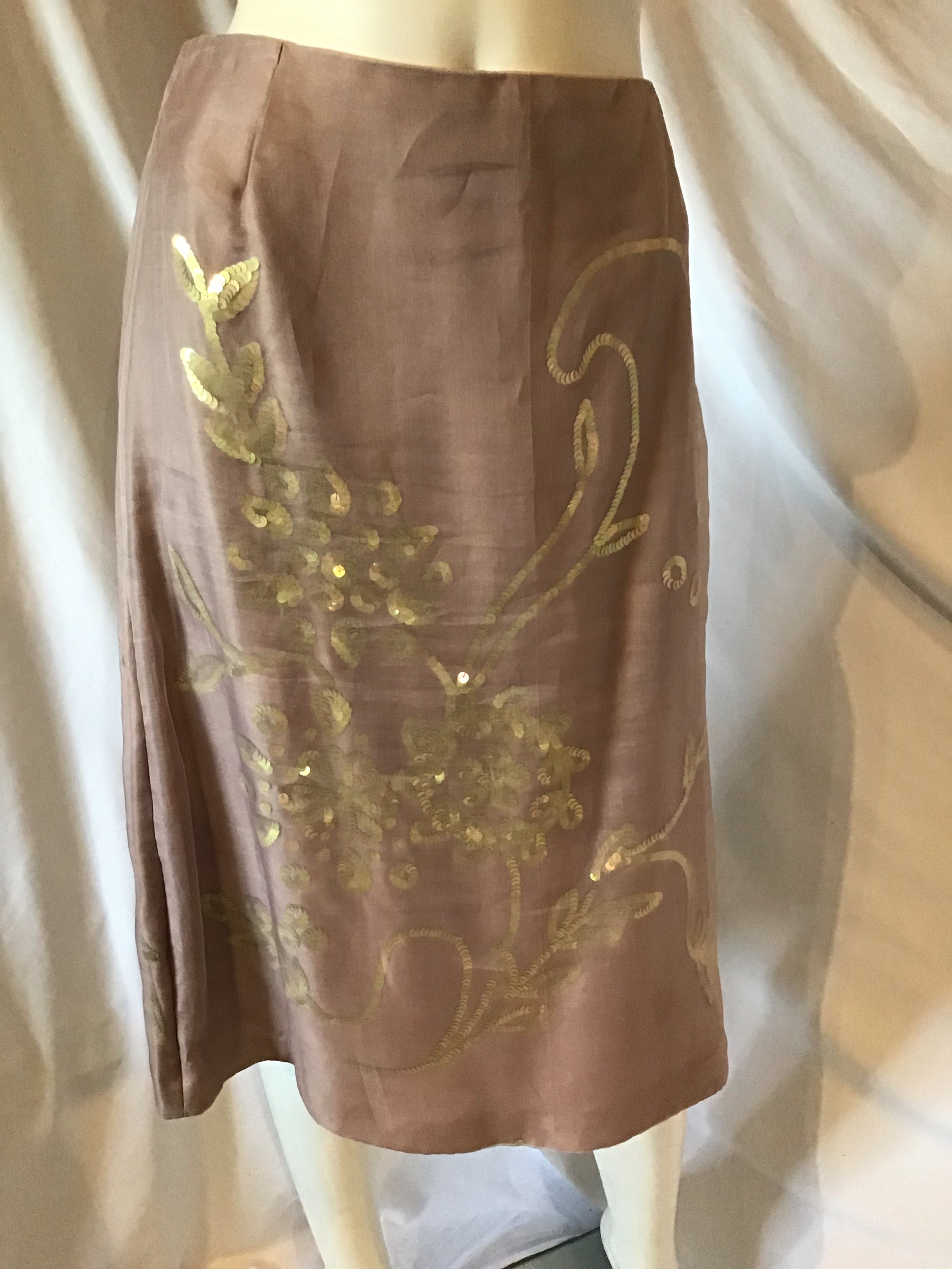 Megan Parks 2000 Chiffon  with gold sequinns