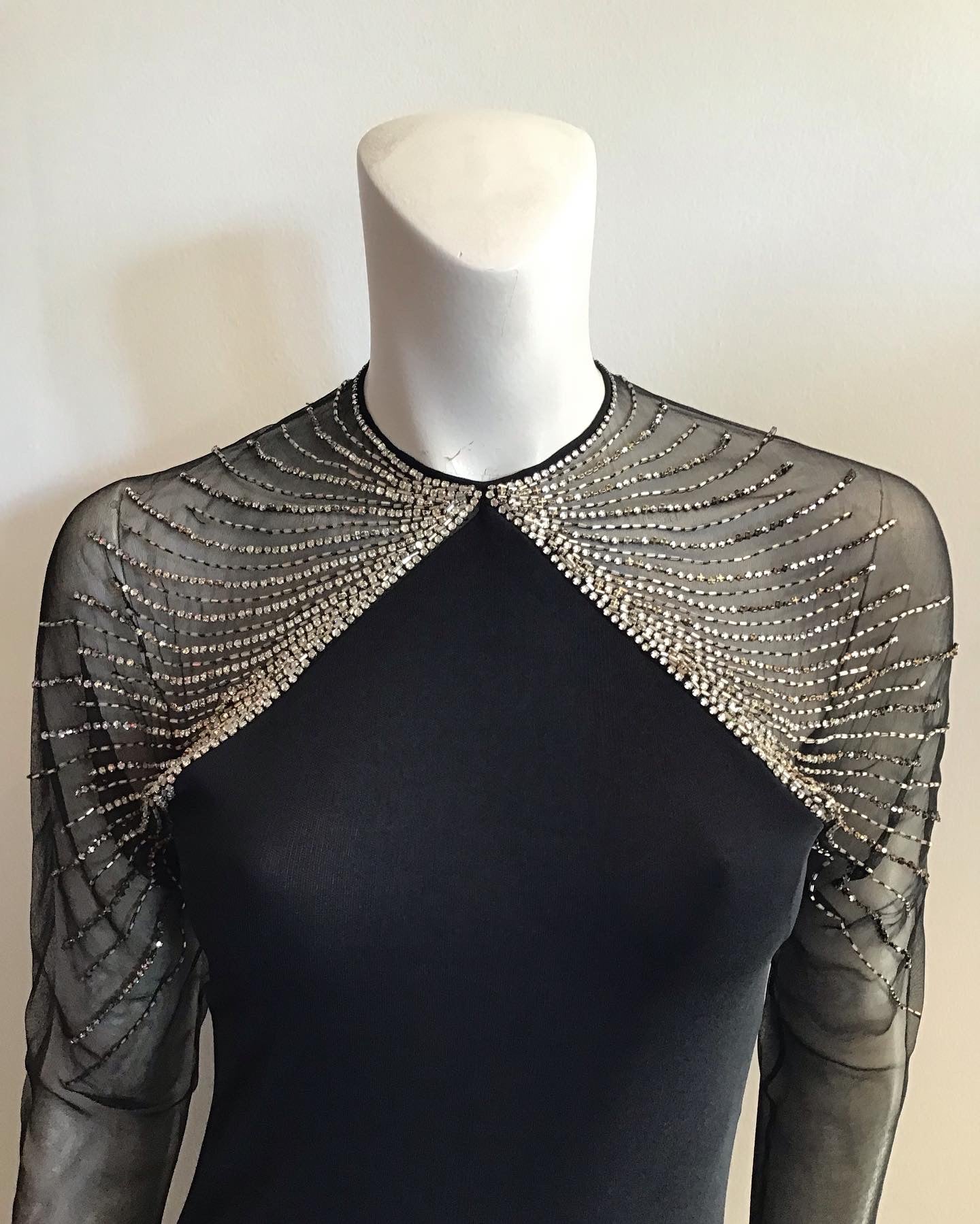 1970s Molly Parnis  beaded Evening Gown
