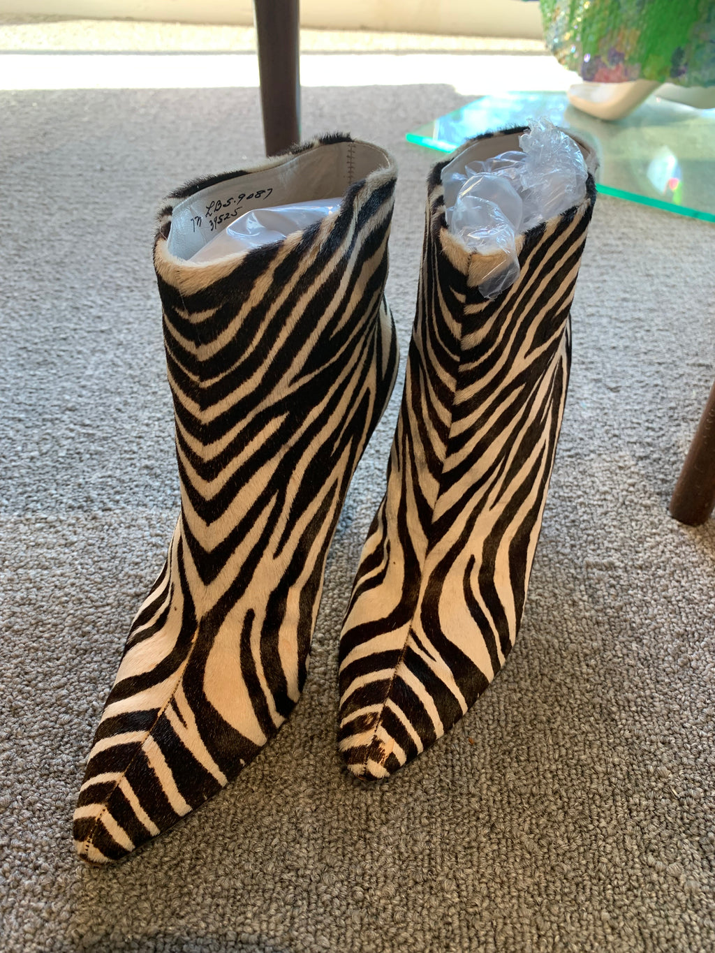 Zebra Print Heeled Booties