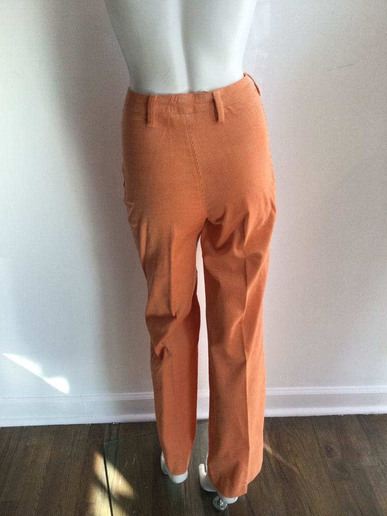 1970's Tangerine Cotton Corduroy Pant Suit size 2