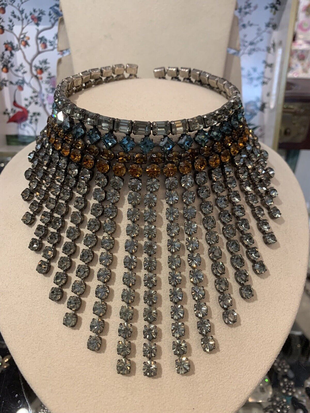 Spectaclar Rare Schreiner 1960s Necklace and Earrings Set