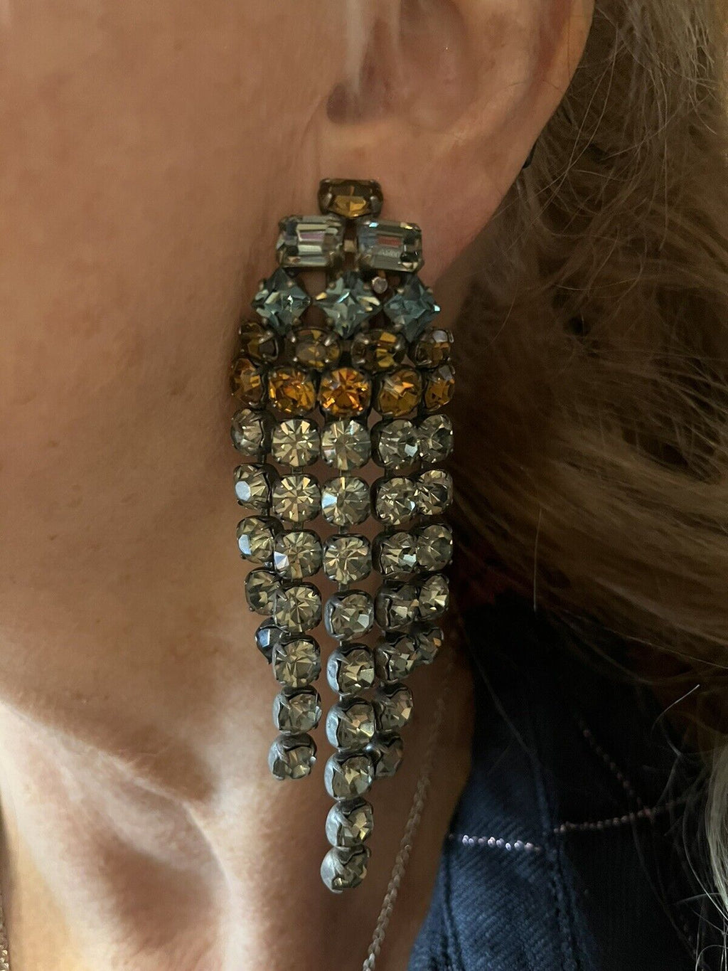 Spectaclar Rare Schreiner 1960s Necklace and Earrings Set