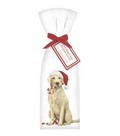 mary lake thompson dog holiday yellow lab kitchen towel set